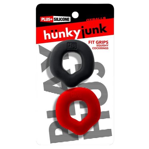 FIT GRIPS 2-pack ergo-fit cockrings BLACK/RED