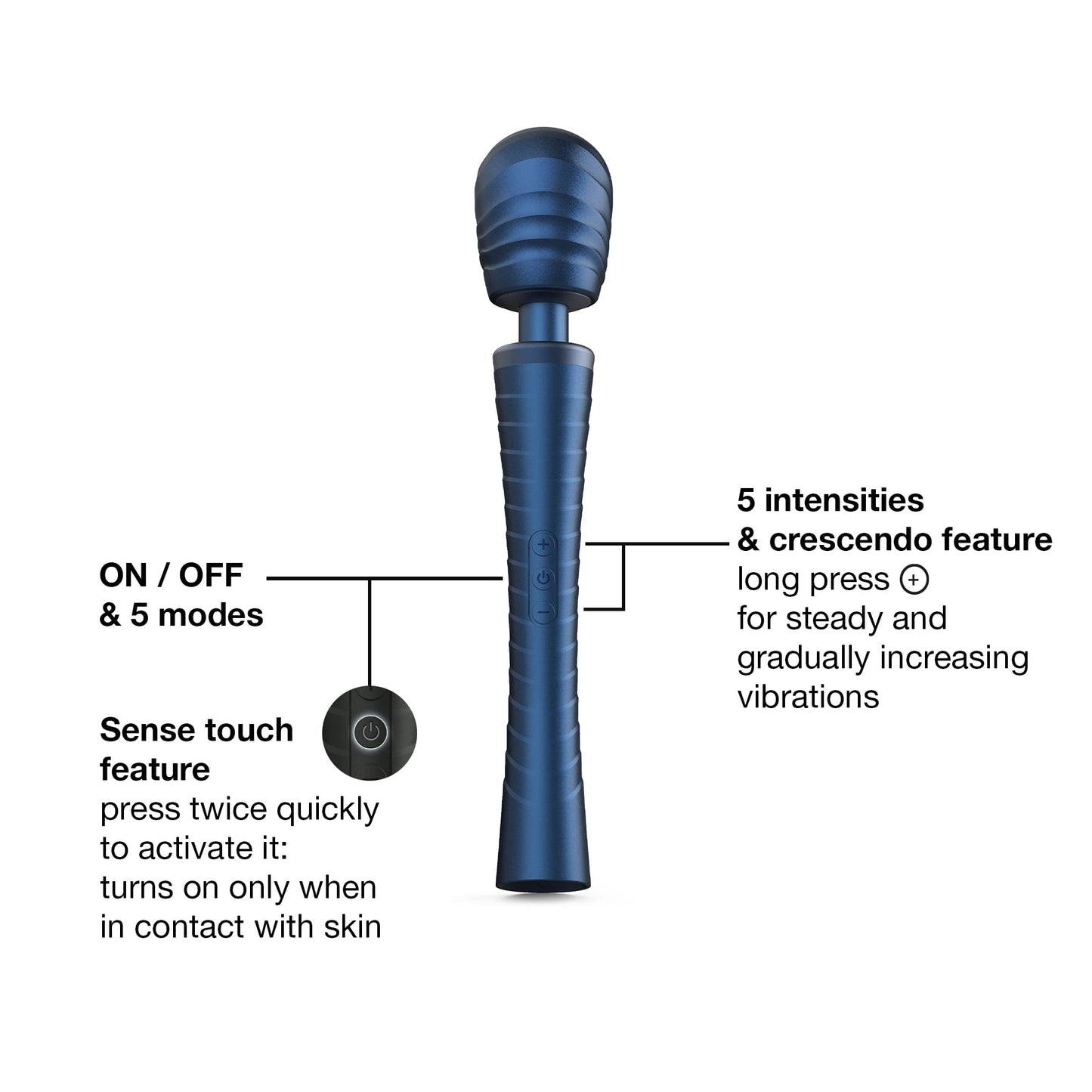 Man.Wand EDGY Vibrating Wand – Stellar Blue