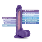 Au Naturel - Bold - Thrill - 8 Inch Dildo - Purple