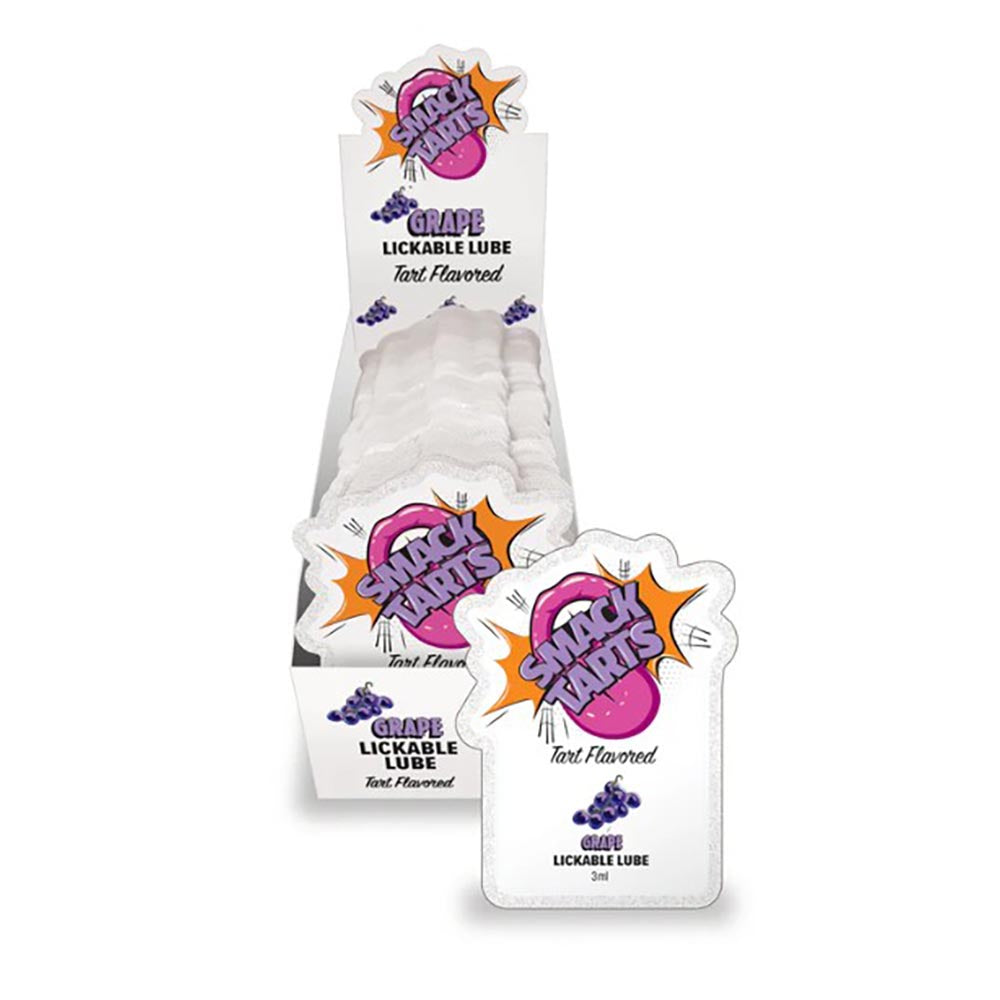 SMACK Tarts Lickable Flavored Lube - Grape - 3ml Pouch (Display of 36)