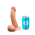 b-vibe Slipskin Realistic Silicone Dildo 8" Curvy Mocha