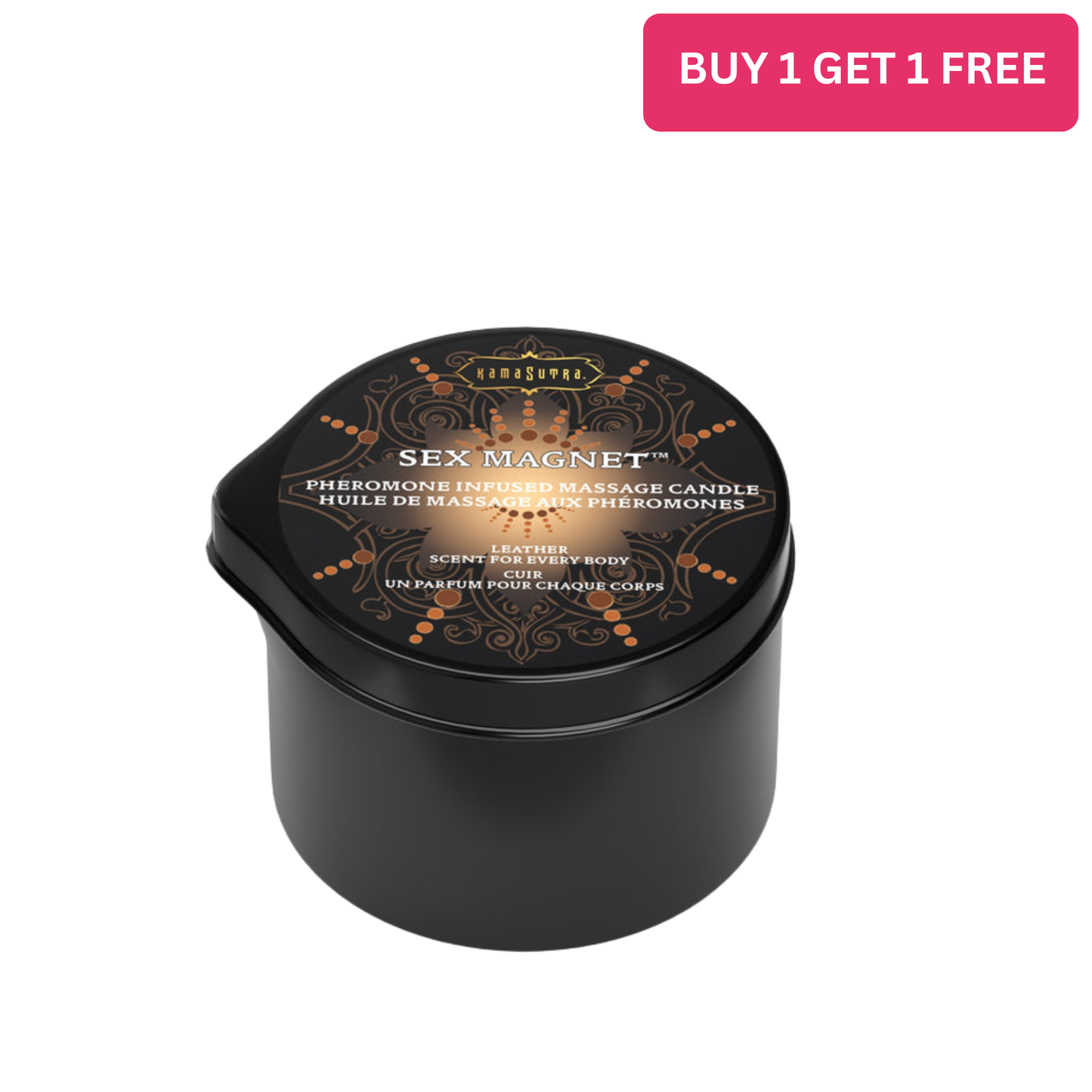 Sex Magnet Pheromone - Leather Massage Candle (with pour spout) 2 oz/59 g