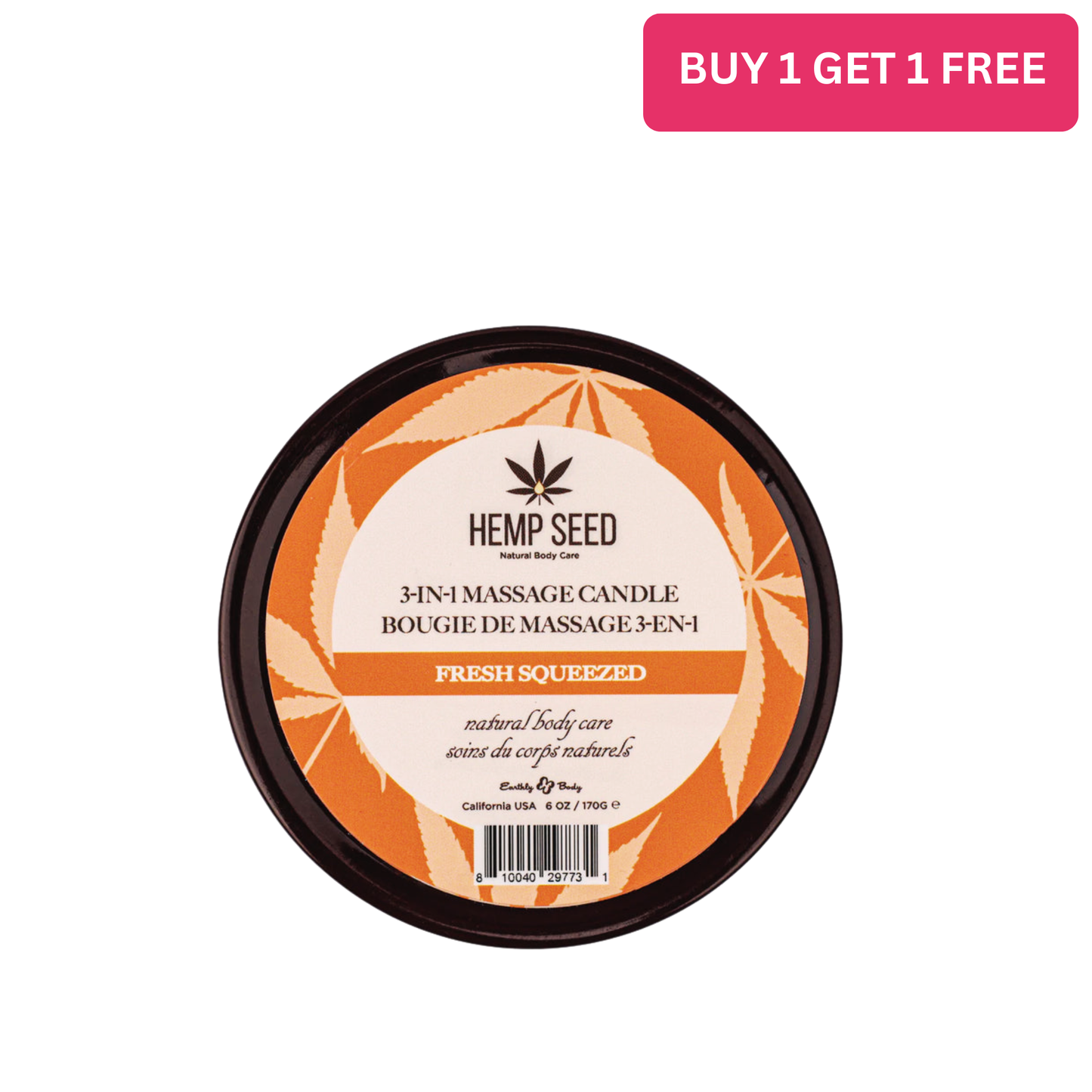 Hemp Seed 3-in-1 Massage Candle Fresh Squeezed 6oz