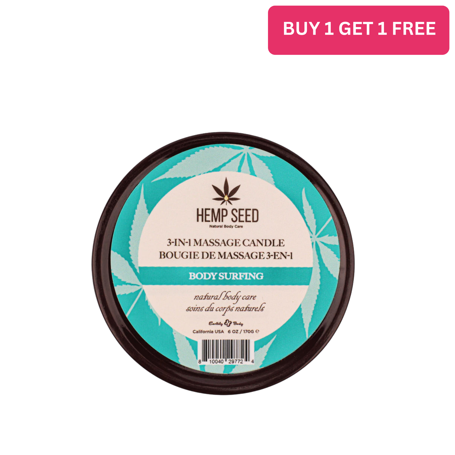 Hemp Seed 3-in-1 Massage Candle Body Surfing 6oz