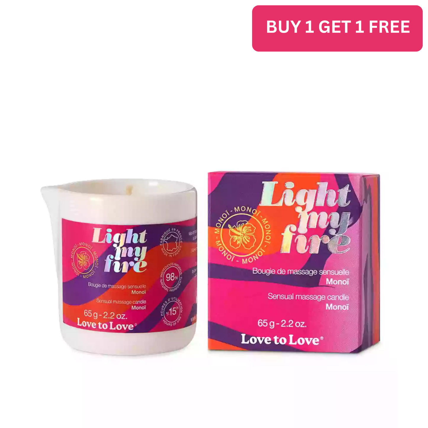LIGHT MY FIRE - MASSAGE CANDLE - MONOI 65G / 2.2OZ.
