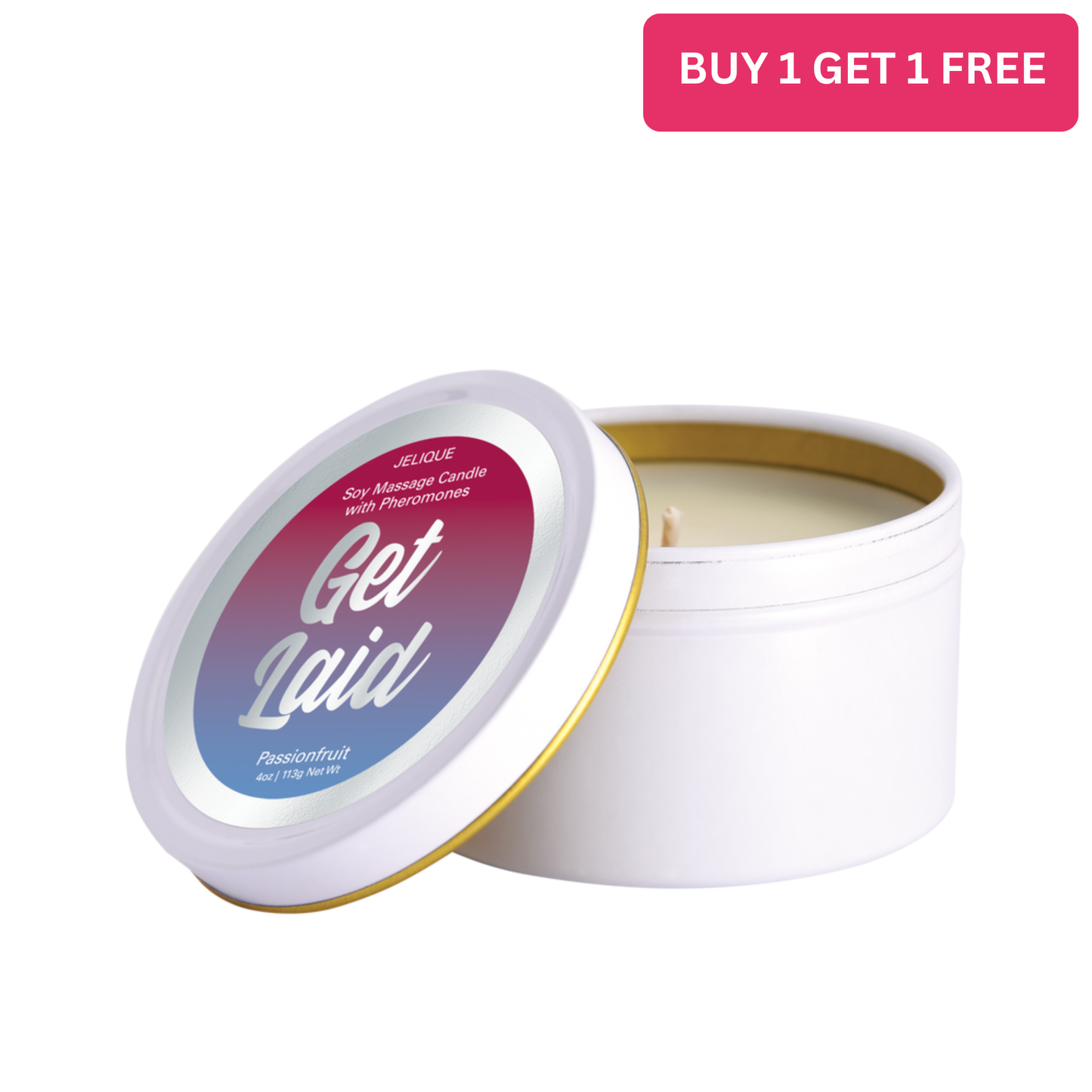 MOOD CANDLES Get Laid - Pheromone Massage Candle Passion Fruit 4oz | 113g