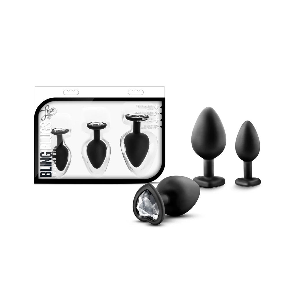 Luxe Bling Plugs Training Kit - White Gems 3pc