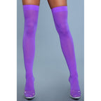 Opaque Nylon Thigh Highs - Purple