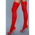 Opaque Nylon Thigh Highs - Red