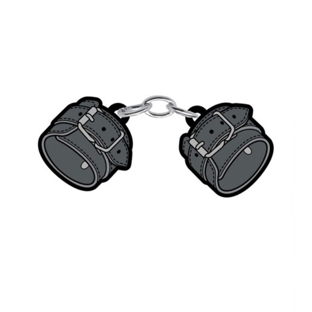 Enamel Pin: Large Leather Handcuffs *