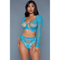 Floral Delight Bodystocking - Turquoise