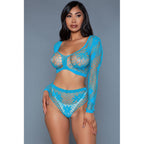 Floral Delight Bodystocking - Turquoise
