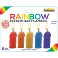 Rainbow Pecker Party Candles 5pk