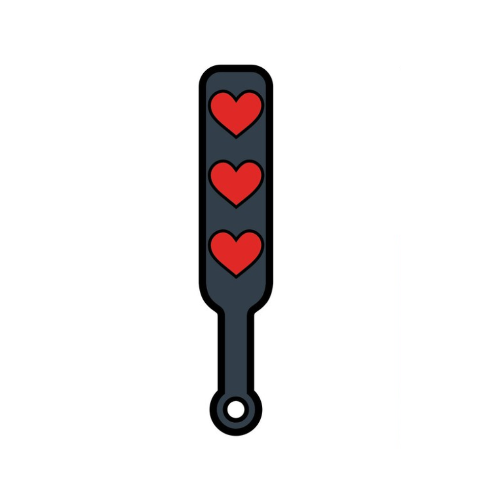 Enamel Pin: Heart Paddle - Black/Red *