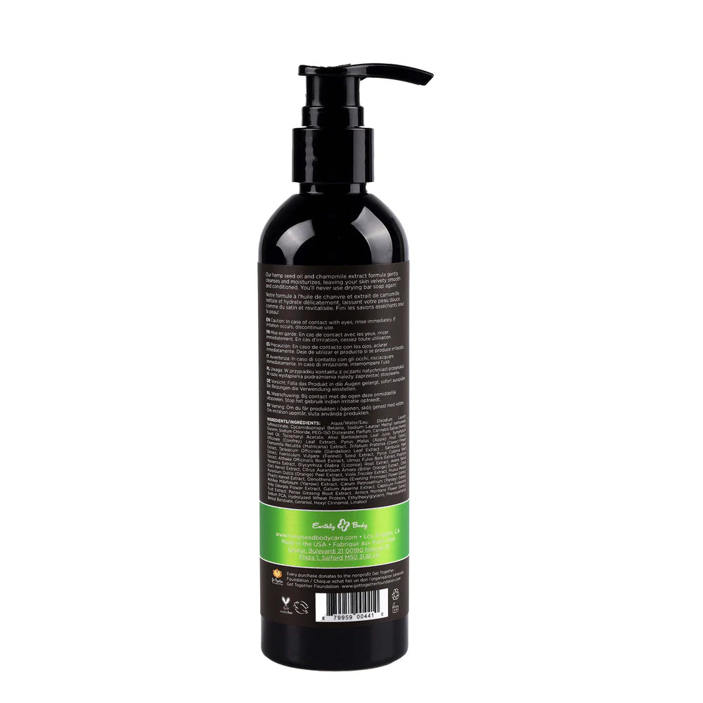 Earthly Body Hemp Seed Bath & Shower Gel Naked In The Woods 8 Fl Oz / 237 Ml