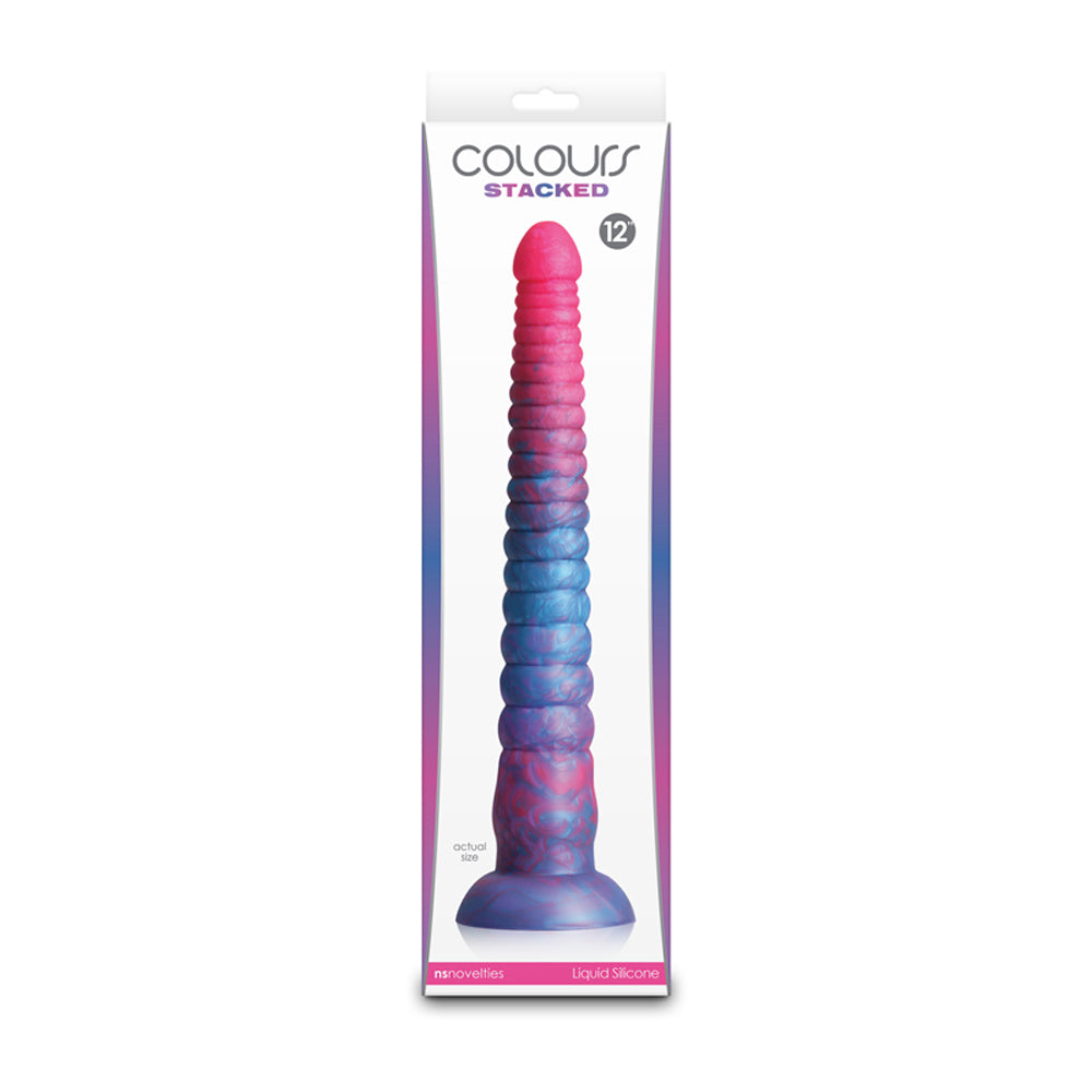 Colours - Stacked - 12" Dildo - Pink/Blu