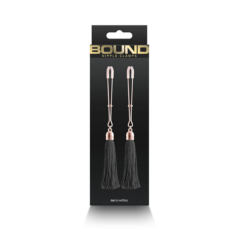 Bound Nipple Clamps - T1 - Black Tassel
