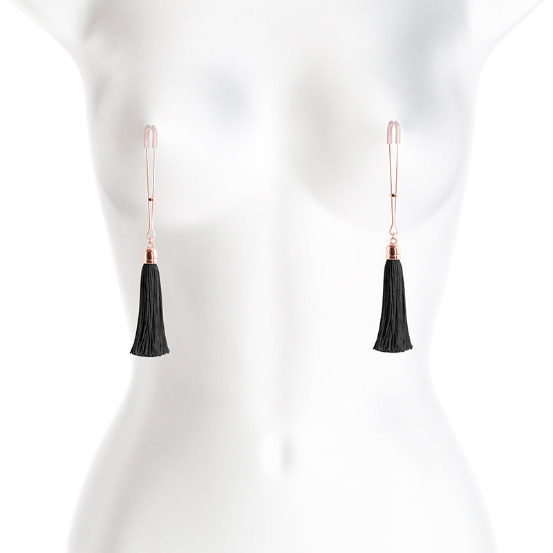 Bound Nipple Clamps - T1 - Black Tassel