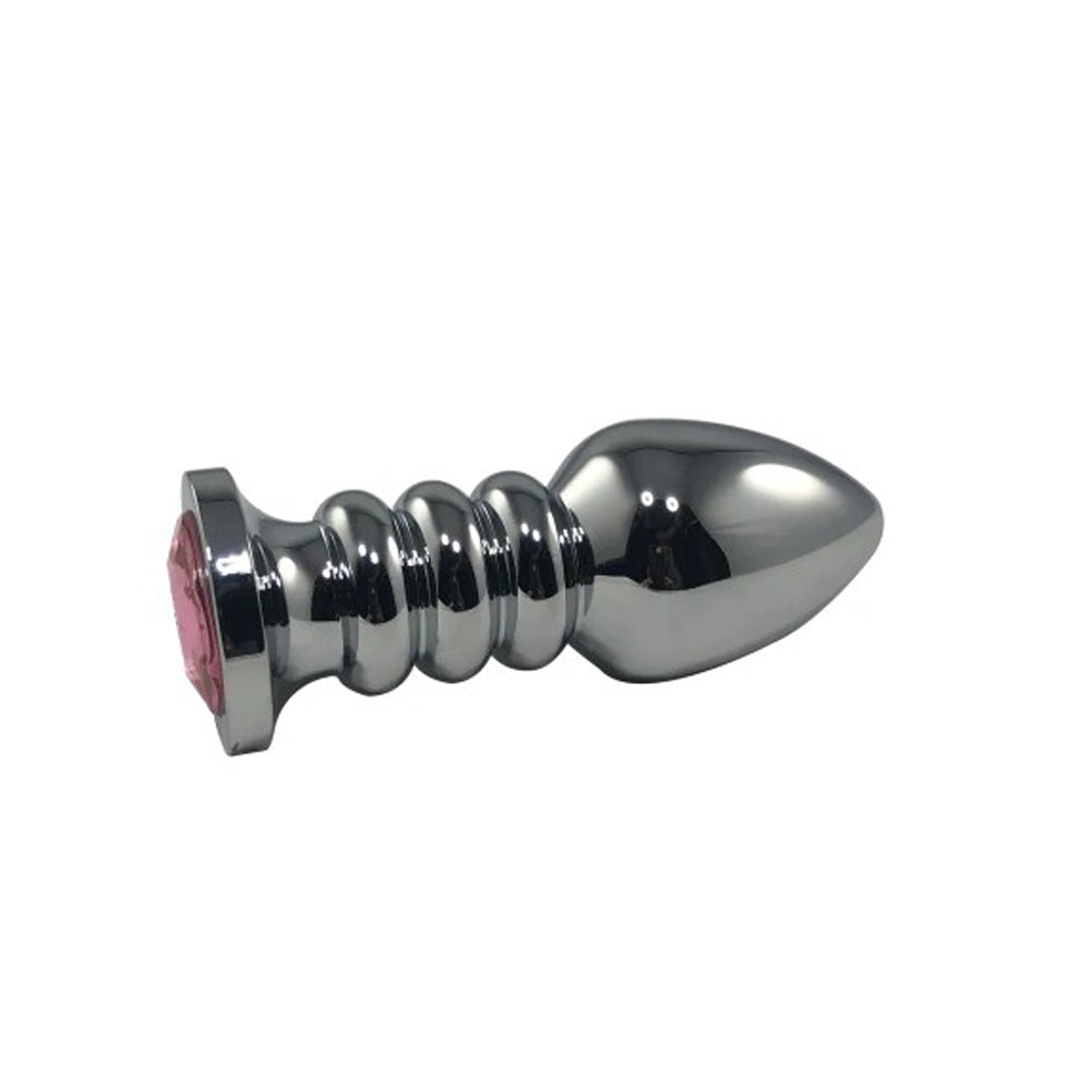 Butt Plug Silver Bullet: Large w/ Blue