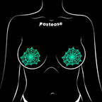 Glitter Black Glow in the Dark Spooky Spider Web Pasties