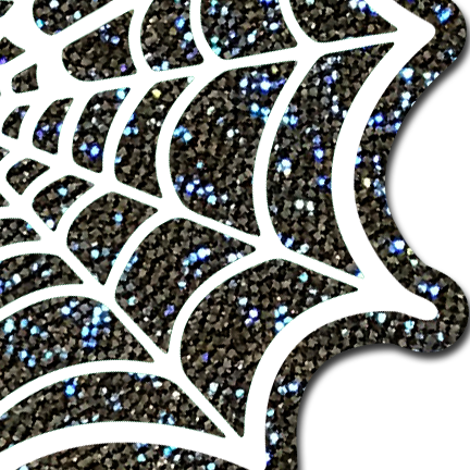 Glitter Black Glow in the Dark Spooky Spider Web Pasties