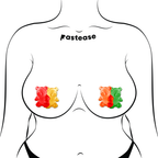 Gummy Bear Pasties in Red, Yellow, Orange & Green