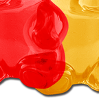Gummy Bear Pasties in Red, Yellow, Orange & Green