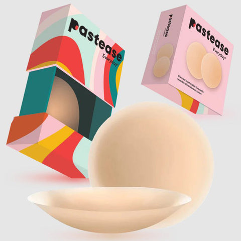 Pastease Everyday® Silicone Reusable Adhesive Nipple Covers w Travel Box - Sand - Small (A-C cups)