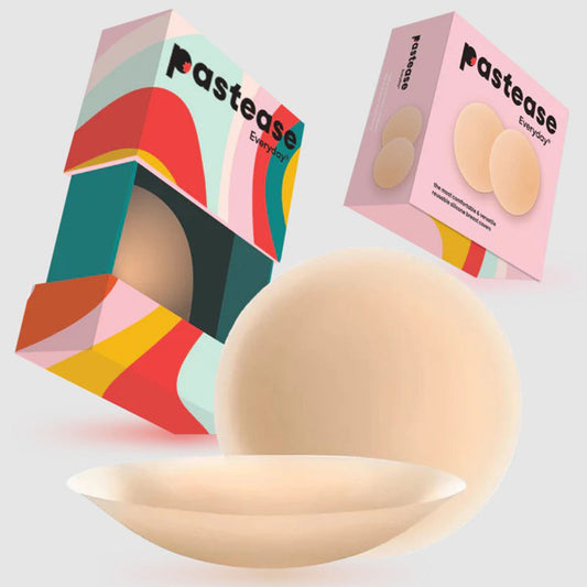 Pastease Everyday® Silicone Reusable Adhesive Nipple Covers w Travel Box - Sand - Small (A-C cups)