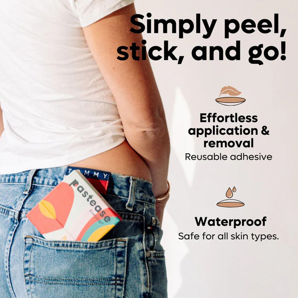 Pastease Everyday® Silicone Reusable Adhesive Nipple Covers w Travel Box - Sand - Large (D+ cups)