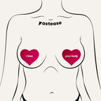 Pink I Love Your Body Heart Pasties by JennaJean8