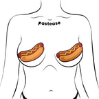 Hotdog Pasties Weiner with Mustard Nipple Covers