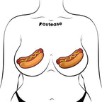 Hotdog Pasties Weiner with Mustard Nipple Covers