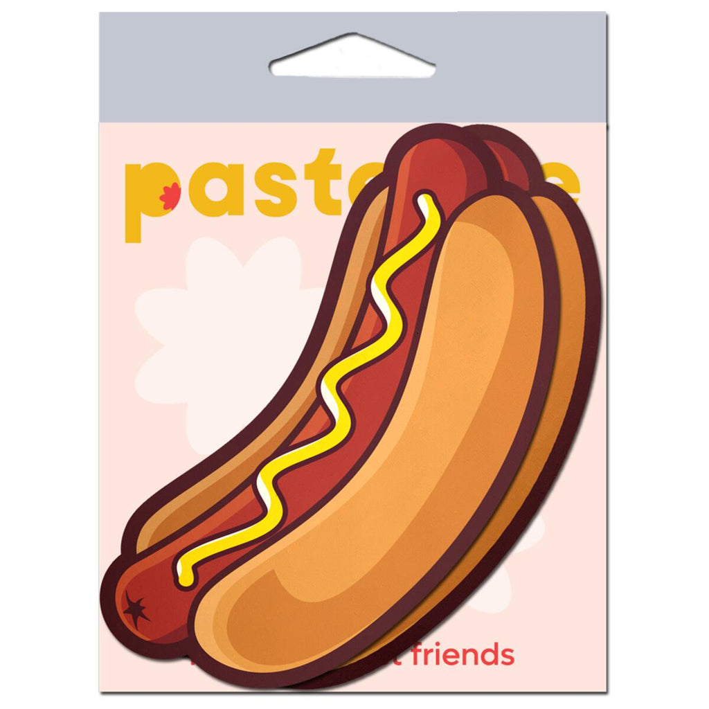 Hotdog Pasties Weiner with Mustard Nipple Covers