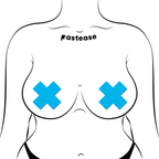 Plus X: Glow-in-the-Dark Neon Cross Pasties - Turquoise