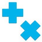 Plus X: Glow-in-the-Dark Neon Cross Pasties - Turquoise