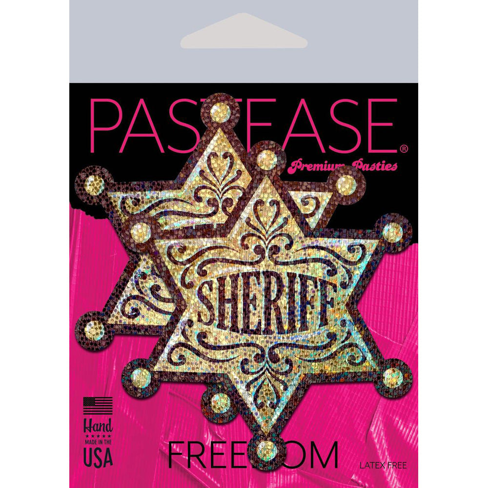 Sheriff Star: Glittering Golden Sheriff's Badge Pasties