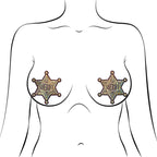 Sheriff Star: Glittering Golden Sheriff's Badge Pasties
