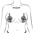 Middle Finger Skeleton Hand Pasties Glow in the Dark White & Black Boney Hand