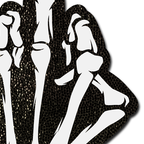 Middle Finger Skeleton Hand Pasties Glow in the Dark White & Black Boney Hand