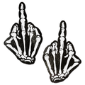 Middle Finger Skeleton Hand Pasties Glow in the Dark White & Black Boney Hand