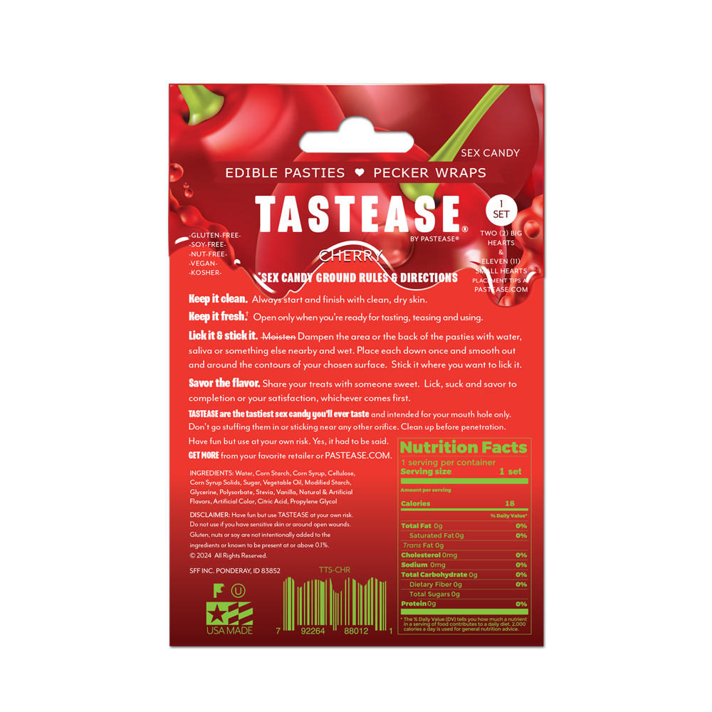 Tastease: Edible Pasties/Pecker Wrap -  Cherry