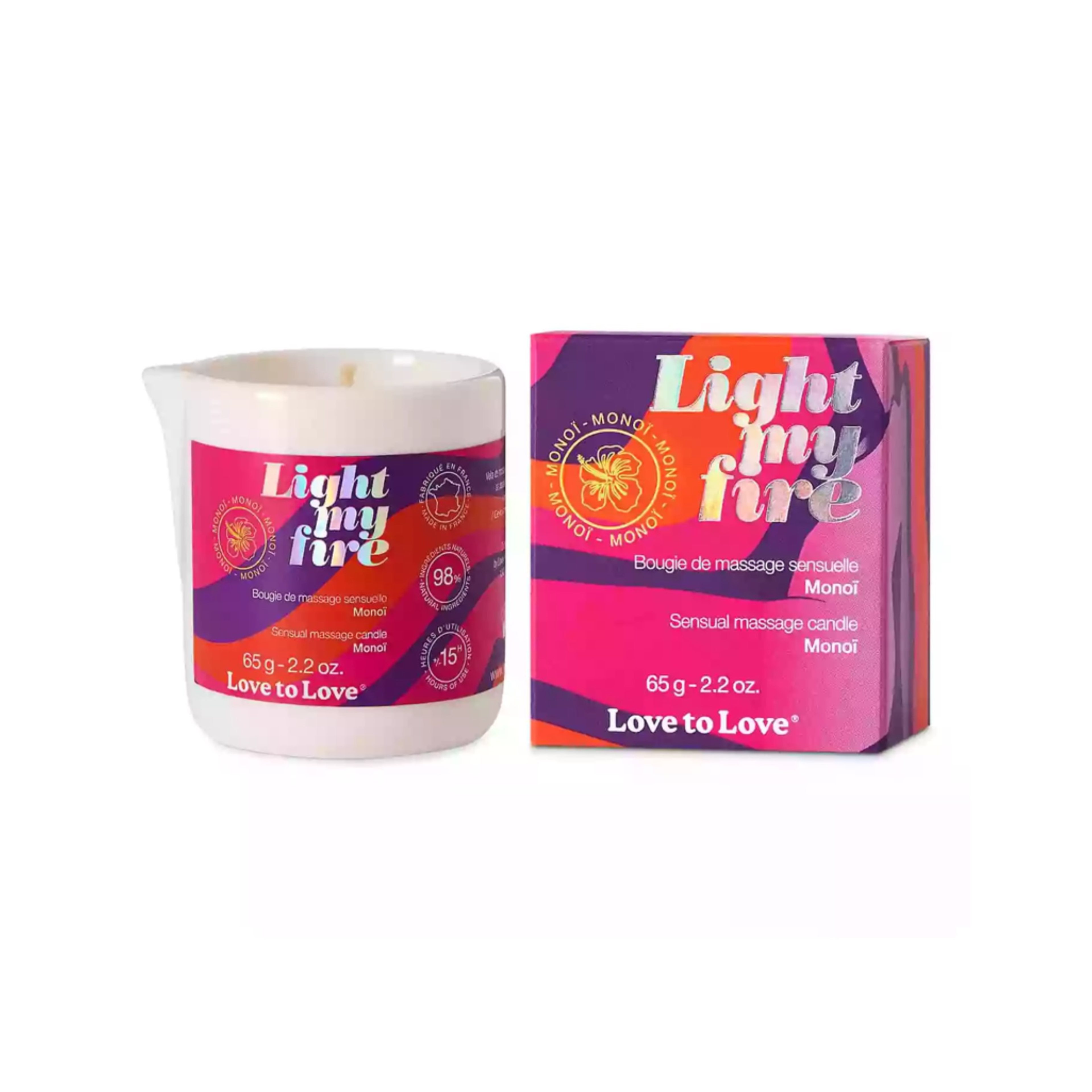 Love To Love Light My Fire - Massage Candle - Monoi 65G / 2.2Oz.