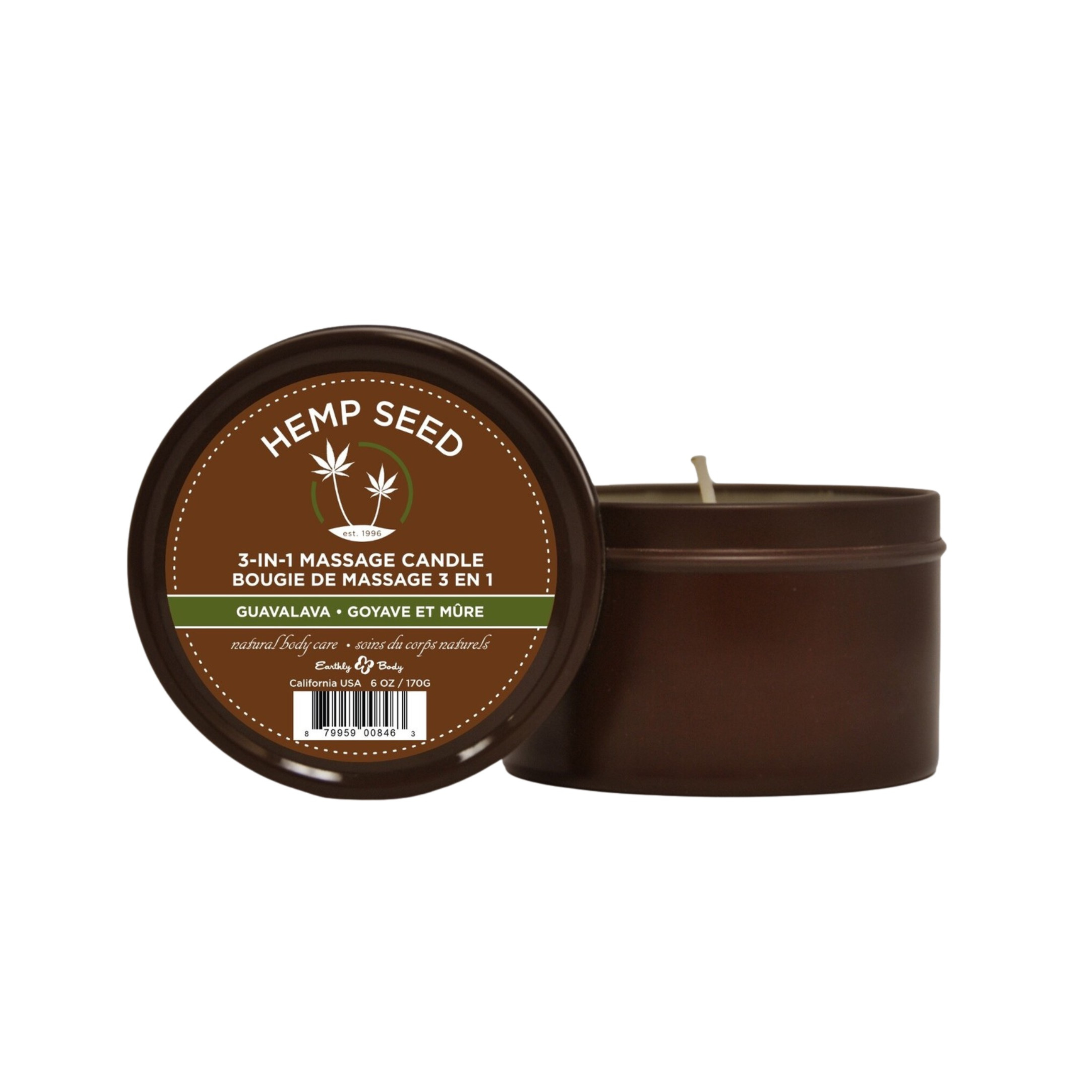 Earthly Body 3-In-1 Massage Candle Guavalava 6 Oz / 170 G