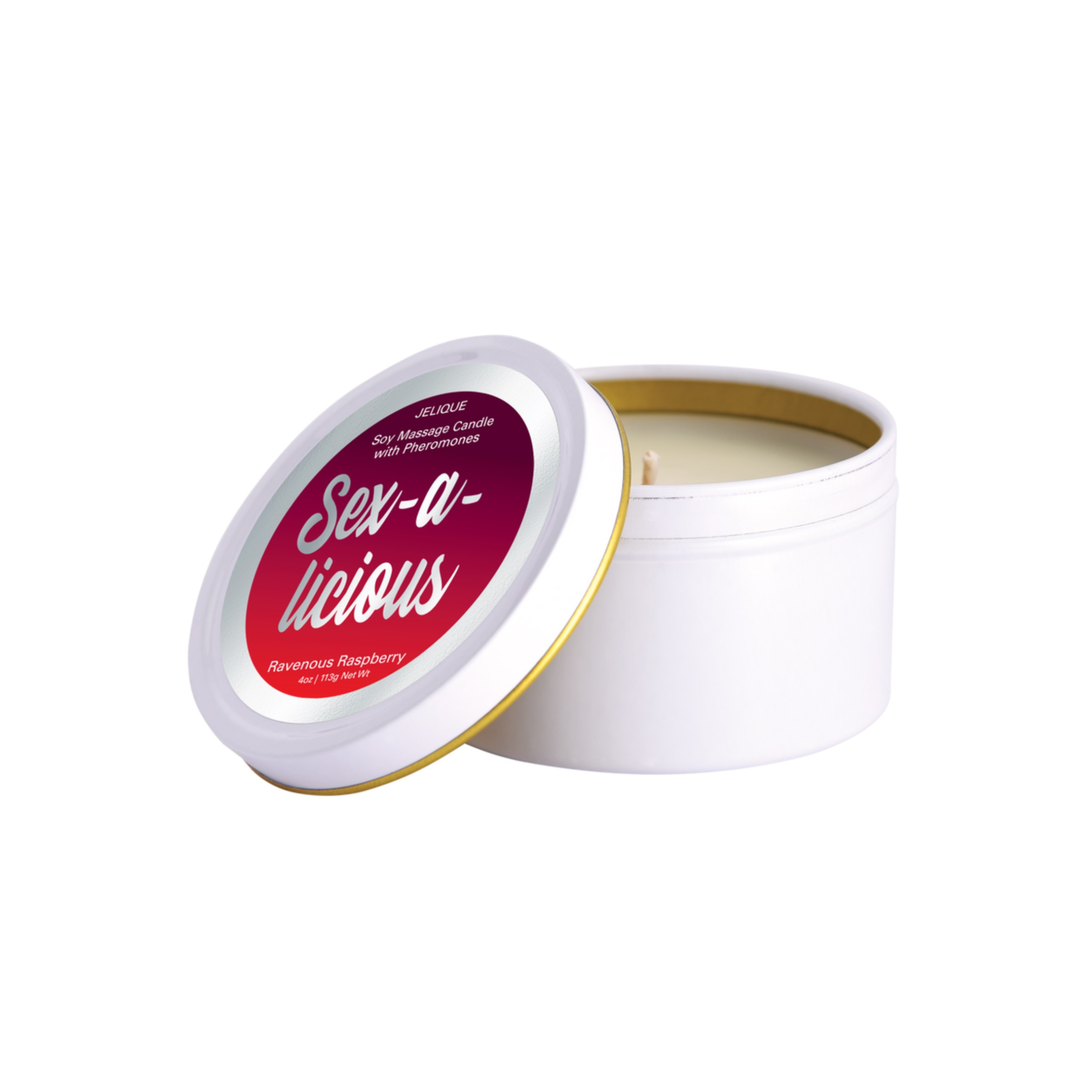 Jelique Mood Candles Sex-A-Licious - Pheromone Massage Candle Ravenous Raspberry 4Oz | 113G