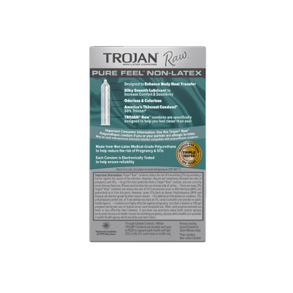 Trojan Raw Pure Feel Non-Latex 10pk