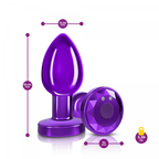 R/C Vibrating Metal Plug - Purple-Med