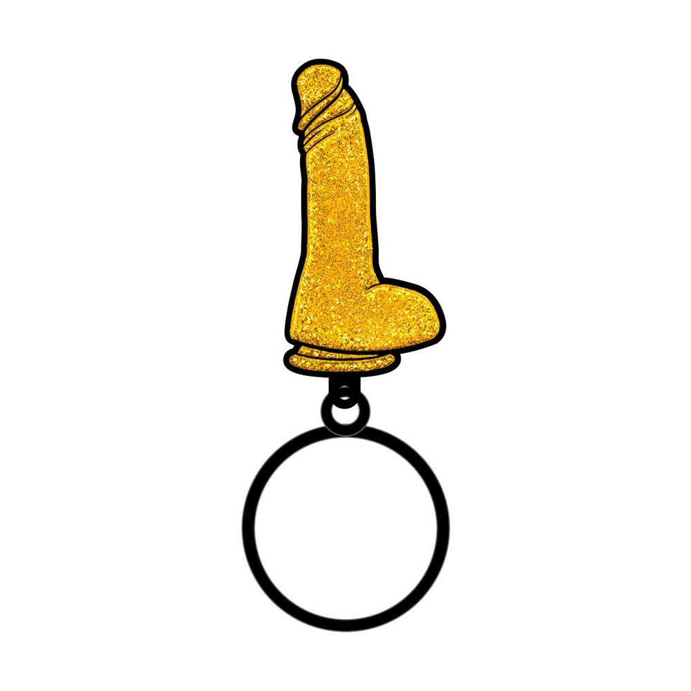 Gold Glitter Dildo Keychain *
