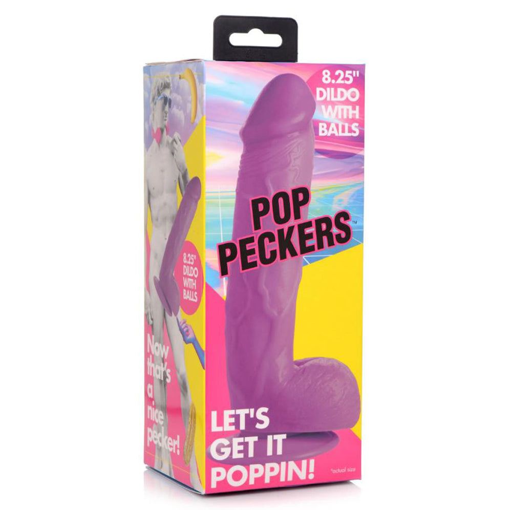 POP 8.25" Dildo with Balls - Purple
