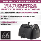 The Bucking Saddle 10X Thrusting & 10X Vibrating Saddle Sex Machine
